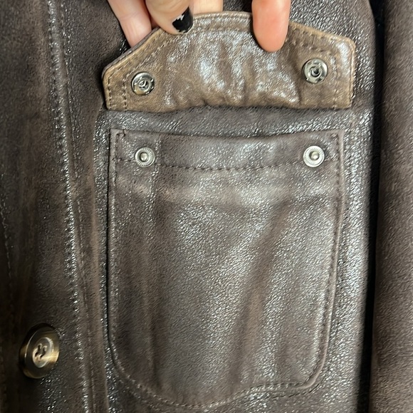 Gimo's Sz 56 Men’s Shearling Zip and Button Overcoat Jacket Made in Italy - Picture 14 of 14